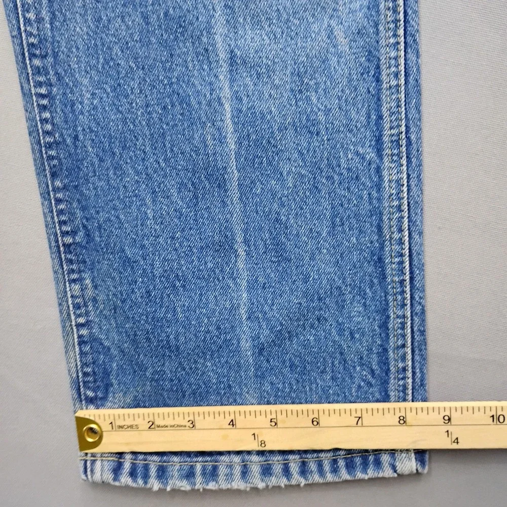 Vintage Lee Riders Jeans 38x32 Light Wash Straight Leg Union Made USA Denim